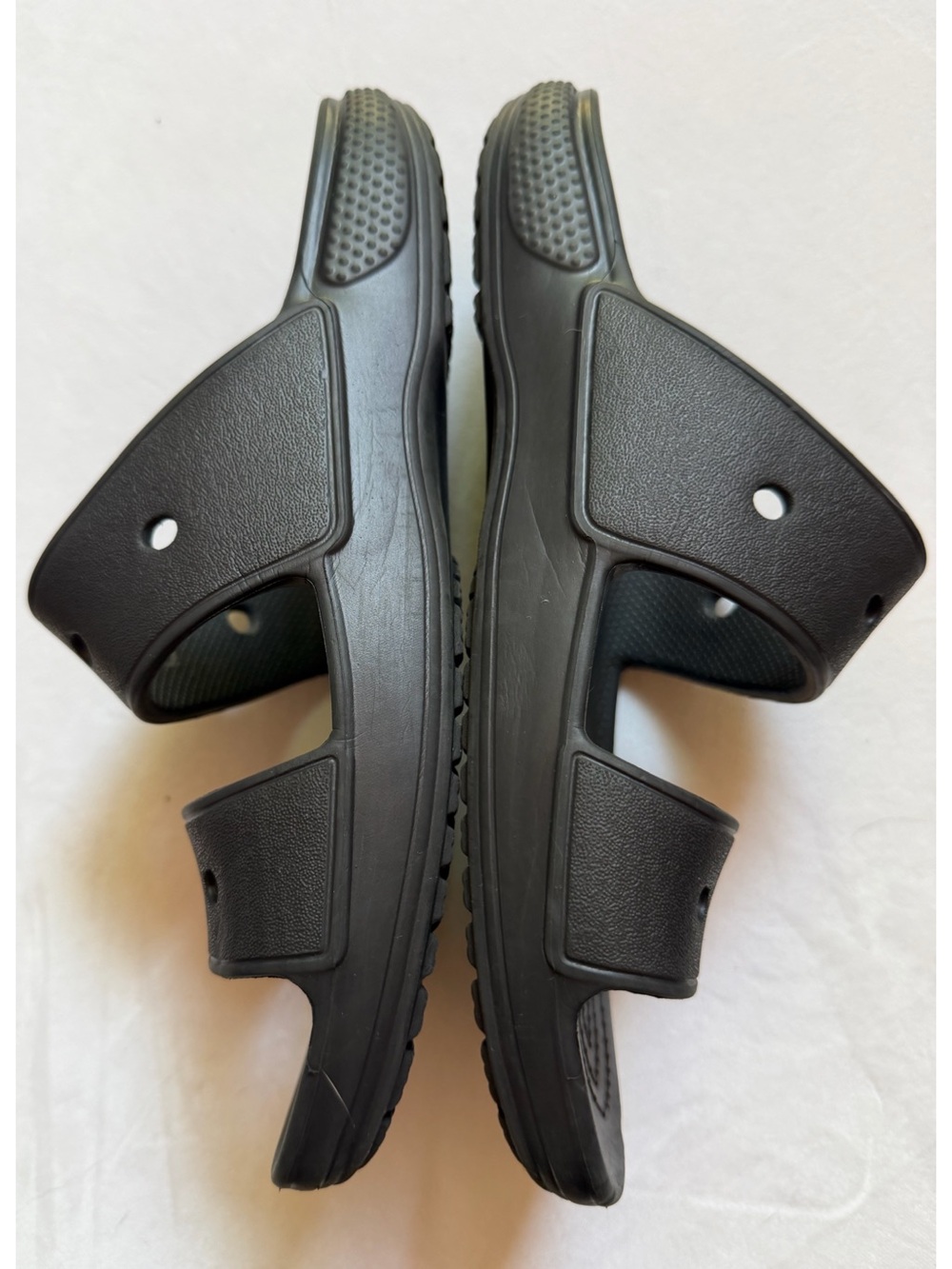 CROCS Black Double-Strap Slide Sandals Iconic Comfort Pool Beach M5 W7 Summer - Picture 3 of 7